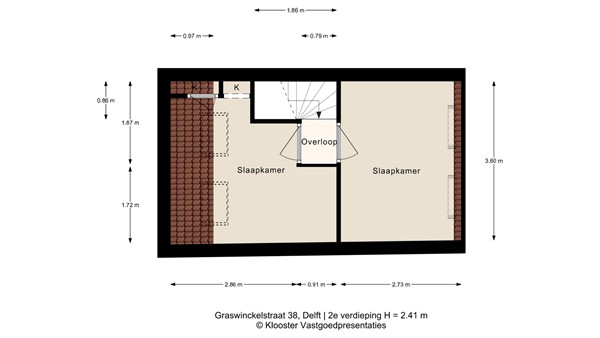 Plattegrond - Graswinckelstraat 38, 2613 PW Delft - 2e Verdieping.jpg